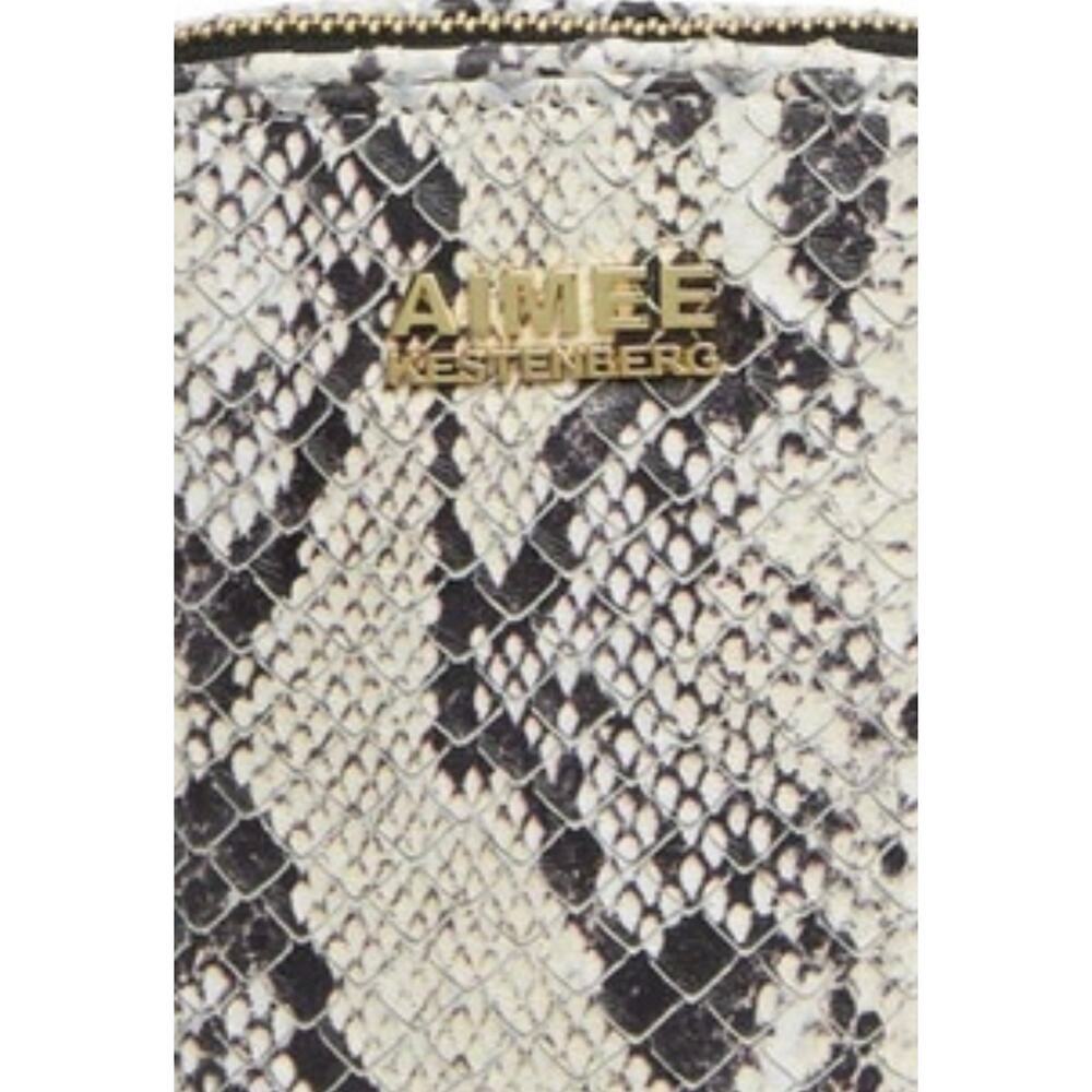 Aimee Kestenberg Gray/Bone/Black Genuine Leather Capri Crossbody Bag  6.5" x 4" - Picture 3 of 3